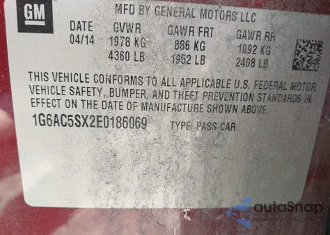 2014 Cadillac Ats Performance z USA, uszkodzony, nr VIN 1G6AC5SX2E0186069